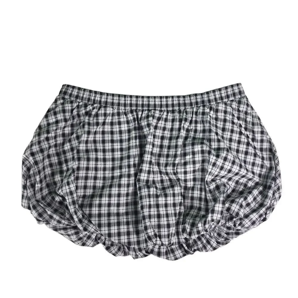 No Boundaries Black Plaid Bubble Skort Size M Y2K Bubble Hem Mini Skirt Shorts